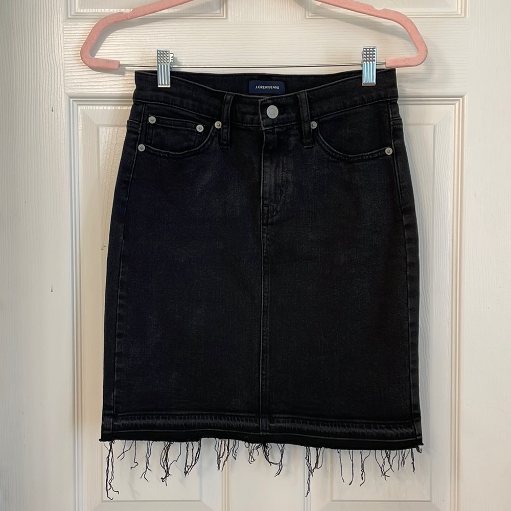 Jcrew jeans Pencil skirt released hem black size 25P